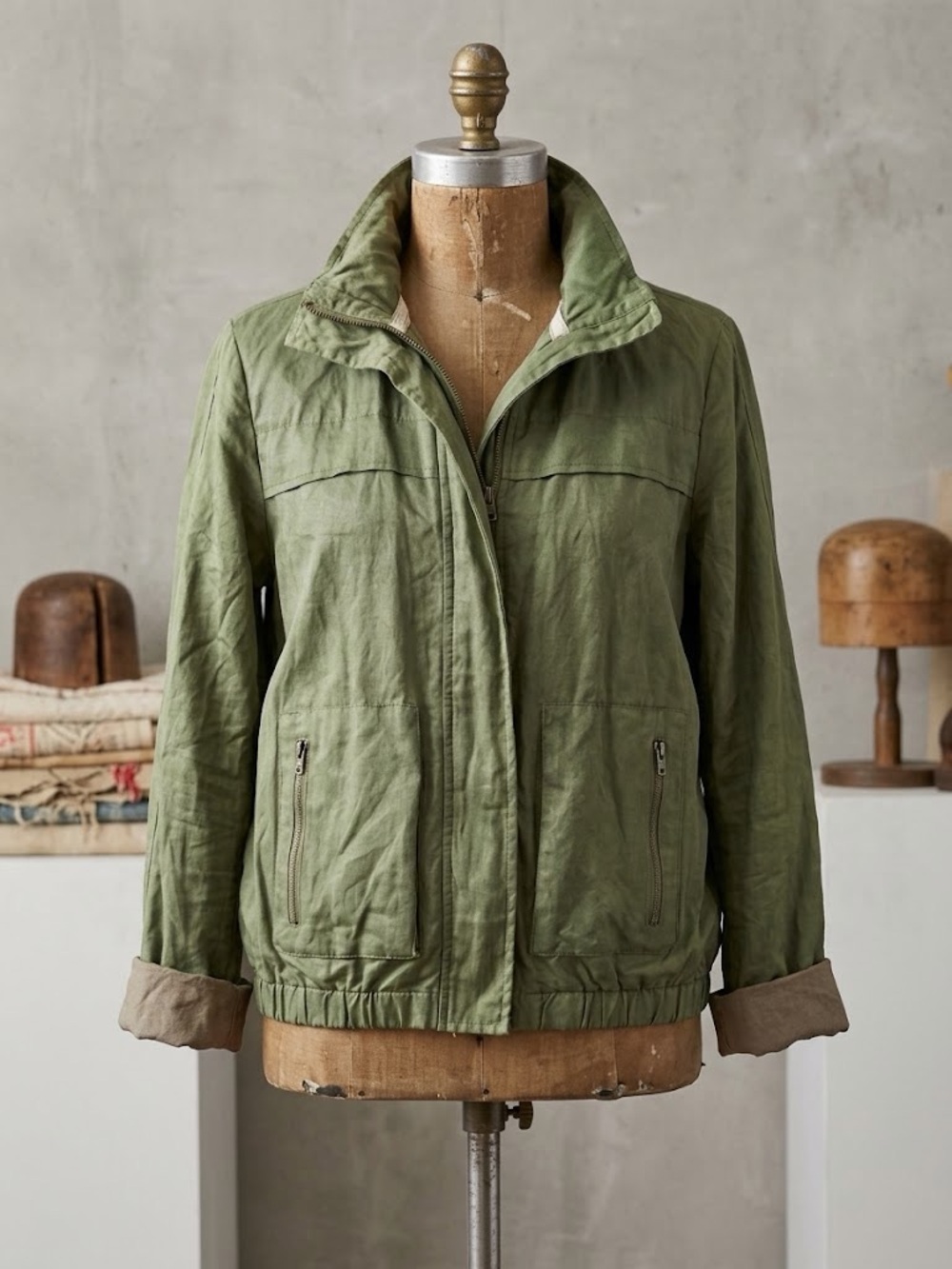 Joie Olive Green Lightweight Utility Field Jacket Size M